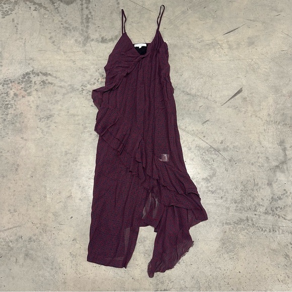 IRO Granby Asymmetrical Cascading Ruffle Dress
